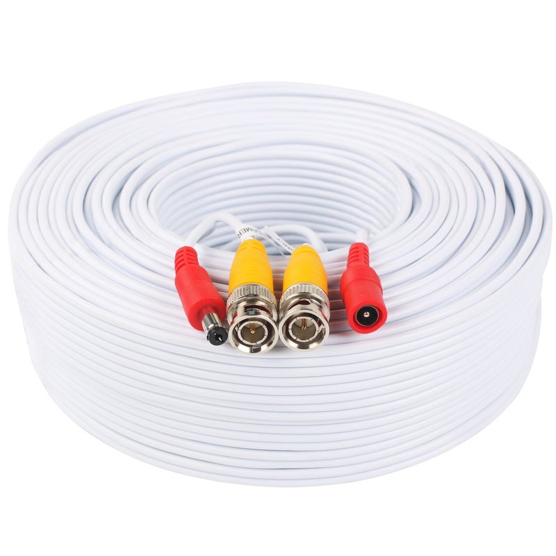 Postta BNC Video Power Cable 100 Feet Pre-Made All-in-One Video Security Camera Cable Wire with Two Connectors for CCTV DVR Surveillance System - Image 4